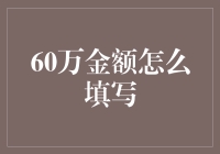 60万金额怎么填？新手也能懂的财经小技巧！