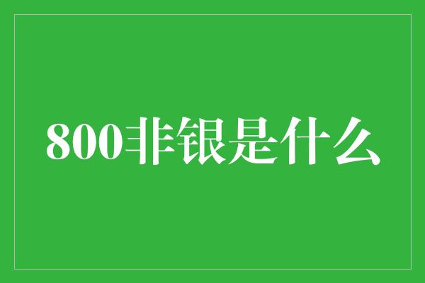 800非银是什么