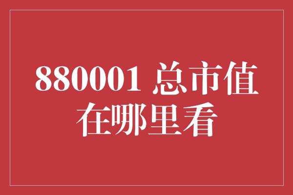 880001 总市值在哪里看