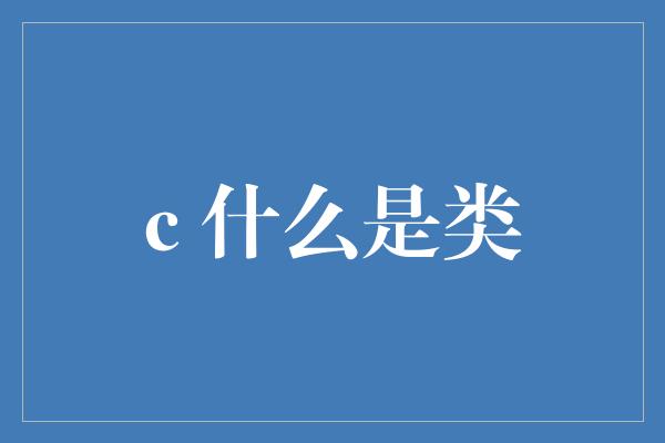 c 什么是类