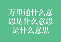 【万里通的意思是什么？不告诉你！哈哈哈】