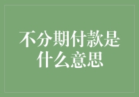 什么是不分期付款？——为您揭开金融世界的面纱