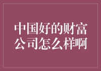 那些年我们一起追过的财富公司：中国好的财富公司怎么样啊？