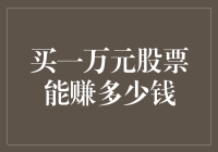 投资股市，买一万块钱的股票，能赚多少？这可能是个谜！