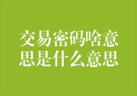 交易密码啥意思？是问密码的含义还是密码的意思？