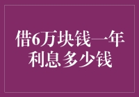 借款6万块一年利息，理财与借贷的考量