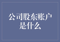 公司股东账户：股权管理的基石与核心