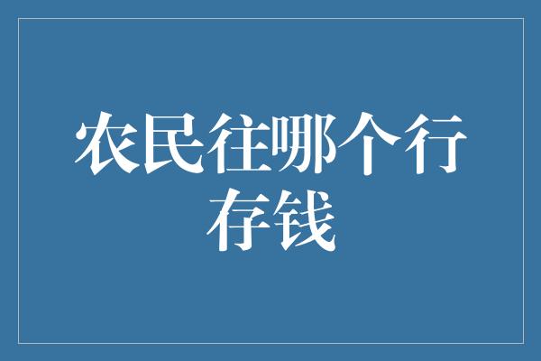 农民往哪个行存钱