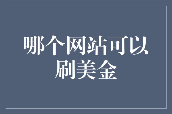 哪个网站可以刷美金