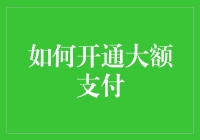 如何开通大额支付，只需三步，让你不再为大手大脚支付烦恼