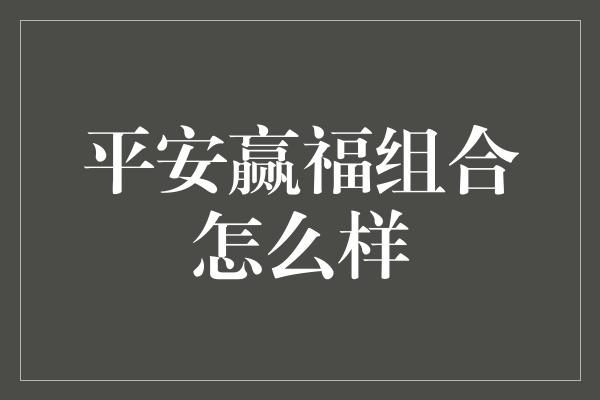 平安赢福组合怎么样