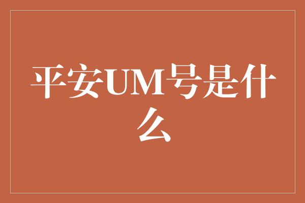 平安UM号是什么