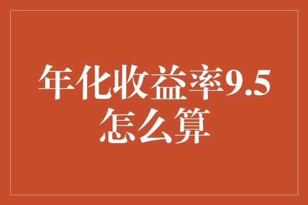 年化收益率9.5怎么算