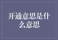 开通意思是什么意思：探究语言的多重解读与文化内涵