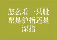 怎么分辨一只股票属于沪指还是深指？