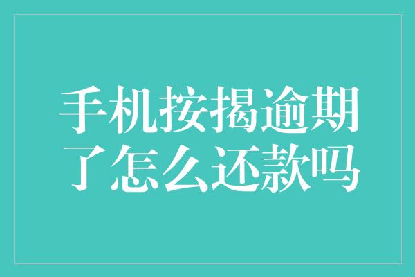 手机按揭逾期了怎么还款吗