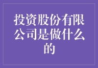 投资股份有限公司——除了赚钱，啥都不会做