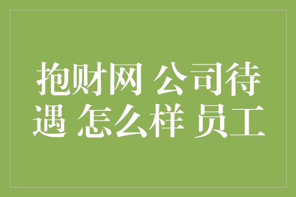 抱财网 公司待遇 怎么样 员工