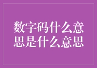 数字码什么意思？怎么搞不懂它竟是我心仪的那一个？