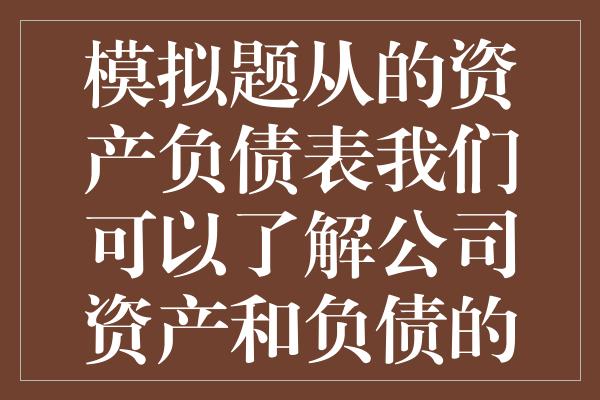 模拟题从的资产负债表我们可以了解公司资产和负债的哪些信息