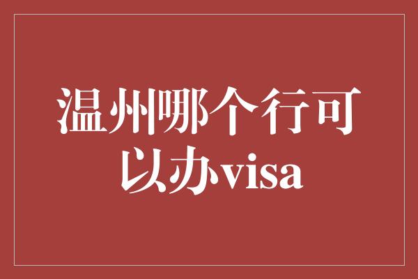 温州哪个行可以办visa