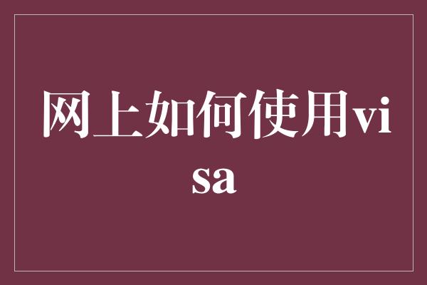 网上如何使用visa