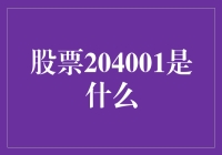 股票代码204001：探寻其背后的秘密与价值