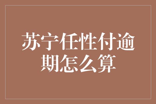 苏宁任性付逾期怎么算