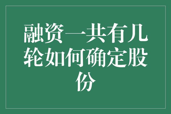 融资一共有几轮如何确定股份