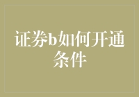 证券B如何开通条件：掌握开通技巧，轻松入门