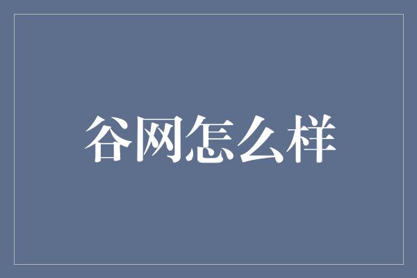 谷网怎么样