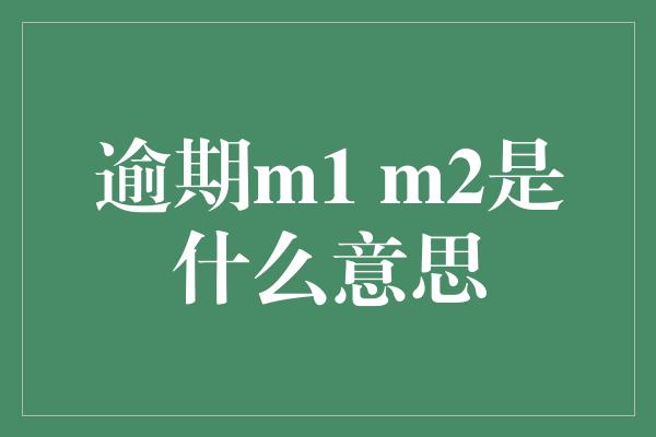 逾期m1 m2是什么意思