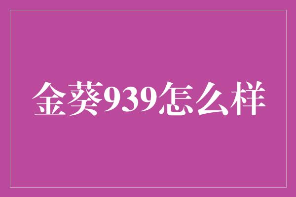 金葵939怎么样