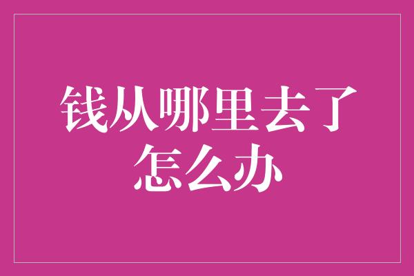 钱从哪里去了怎么办