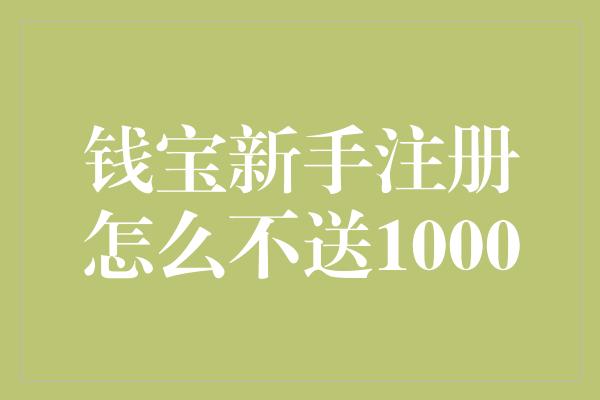 钱宝新手注册怎么不送1000