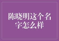 陈晓明这个名字怎么样？——一个充满哲理的冒险