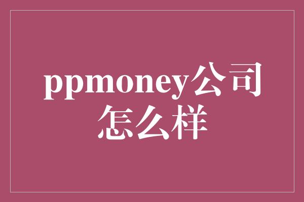 ppmoney公司怎么样