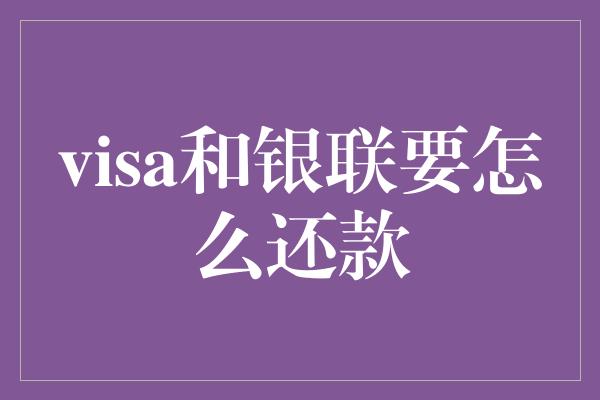 visa和银联要怎么还款